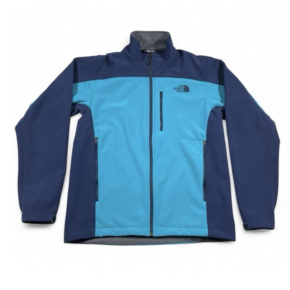 The North Face Soft Shell Jacket Mens Small Blue Full Zip Fleece Lined